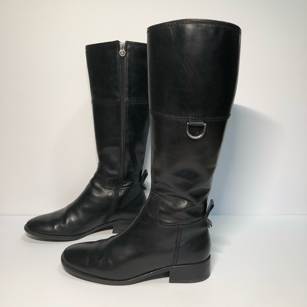 Etienne Aigner Tall Black‎ Leather Eldidge Women’s Riding Boots Size 6